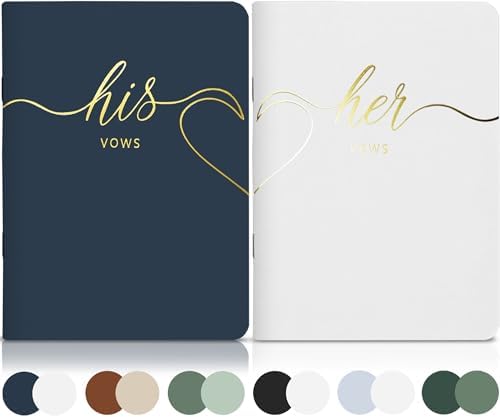 LSSH GmbH Vow Books - His and Hers Wedding Essentials, 28 Pages, 5.5" X 4" (Dark Green & Sage)