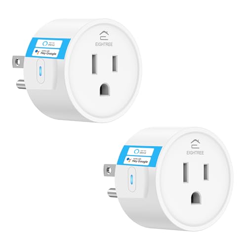EIGHTREE Smart Plug Alexa, Smart Outlet, Works with Alexa, Google Home and SmartThings, WiFi Smart Plugs with APP Remote Control and Timer Function, 2.4GHz Wi-Fi Only, Prise Intelligente, 4Packs