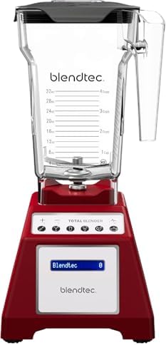 Blendtec Total Classic Original Blender and 75 oz FourSide Blender Jar - Kitchen Blender Bundle - Red