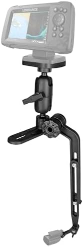 Velpaw 1.5" Ball Kayak Fish Finder Mount with Transducer Mounting Arm, Marine Electronic Mount Plate with Low Profile Track, Compatible with RAM Mounts, Scotty, Lowrance, Garmin