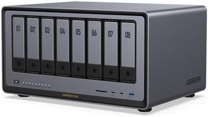 UGREEN NASync DXP4800 Plus 4-Bay Desktop NAS, Intel Pentium Gold 8505 5-Core CPU, 8GB DDR5 RAM, 128G SSD, 1 * 10GbE, 1 * 2.5GbE, 2 * M.2 NVMe Slots, 4K HDMI, Network Attached Storage (Diskless)