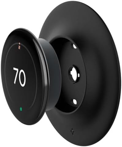 Spigen Wall Plate Designed for New Google Nest Learning Thermostat 4th Generation (2024) Wall Plate - Matte Black