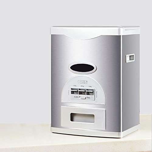 Rice Tank Rice Storage Rice Storage Container Stainless Steel 25/33/45/55/66LB Sealed Grain Rice Cabinet Rice Storage Bucket (Black 20kg)