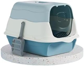 Large Covered Litter Box With Lid - Fully Enclosed Cat Toilet Pan and Scoop