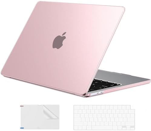 EooCoo Case Compatible with MacBook Air 13 inch M4 M3 M2 2025-2022 A3240 A3113 A2681, 13.6" Hard Case Cover & TPU Keyboard Skin & Screen Protector for Laptop Air 13.6 inch - Crystal Clear