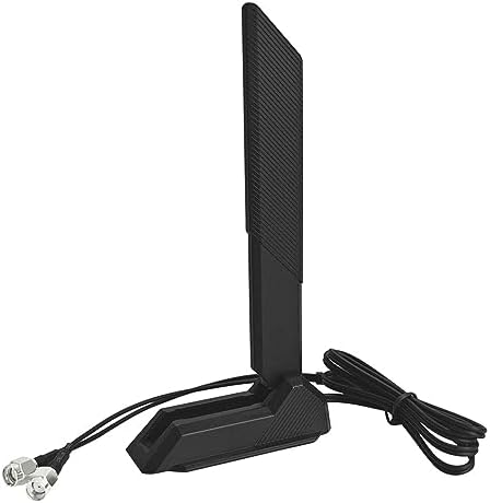 Gintai WiFi 6E Tri-Band Antenna 6GHz 5GHz 2.4GHz Magnetic Base with 2.6ft Extension Cable Gaming WiFi Antenna for PC Desktop Computer ASUS Rog Strix,B550 Motherboard,z790 Card 6E Card,WiFi Router Card