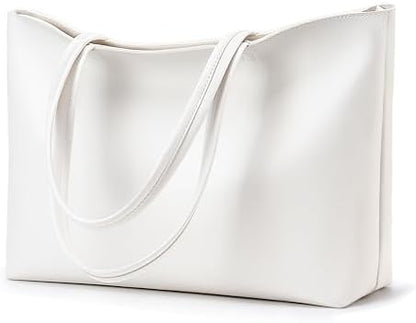 KALIDI Tote Bag Zipper Shoulder Bag Faux Leather Purses for Women Large Casual Handbag Work Dating College