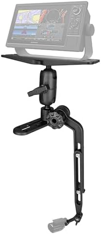 Velpaw 1.5" Ball Kayak Fish Finder Mount with Transducer Mounting Arm, Marine Electronic Mount Plate with Low Profile Track, Compatible with RAM Mounts, Scotty, Lowrance, Garmin