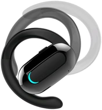 Open Ear Headphone,5.3 Bluetooth Headset for Cell Phones Wireless Earpiece Single Headset 15Hrs Talking with Noise Cancelling Mic Handsfree Earbud for iPhone Android Laptop Trucker Driver(Black)