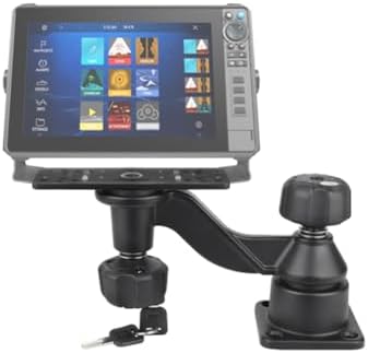 Strg Fish Finder Mount with Lock for Boat, Kayak Fish Finder Swing Mount Marine Electronics Mounts with Rectangular Plate Compatible with Scotty Garmin Lowrance Humminbird and More Depth Finder