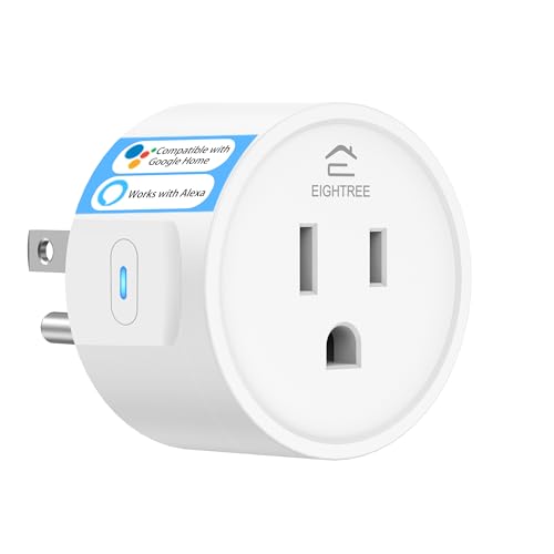 EIGHTREE Smart Plug Alexa, Smart Outlet, Works with Alexa, Google Home and SmartThings, WiFi Smart Plugs with APP Remote Control and Timer Function, 2.4GHz Wi-Fi Only, Prise Intelligente, 4Packs
