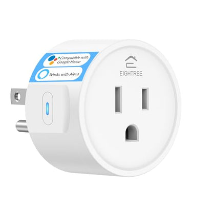 EIGHTREE Smart Plug Alexa, Smart Outlet, Works with Alexa, Google Home and SmartThings, WiFi Smart Plugs with APP Remote Control and Timer Function, 2.4GHz Wi-Fi Only, Prise Intelligente, 4Packs