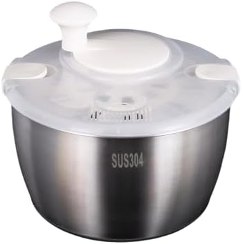 XUSIJAKQ1 Salad Collapsible Easy Storage and Convenient Stainless Steel Salad Spinners Salad Spinners Collapsible, Stainless Steel - PuriLite