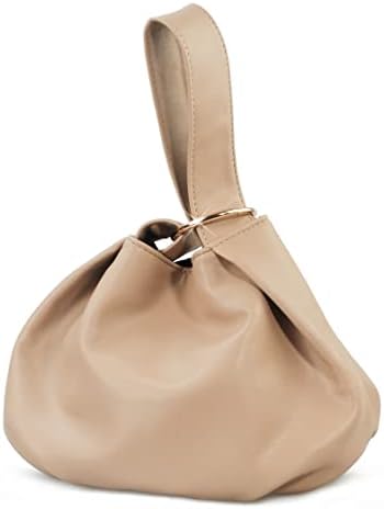 Women's Clutch Soft Vegan Leather Hobo Top Handle Bag Small Tote Purse