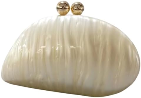 AZURAOKEY Sparkly Acrylic Evening Seashell Clutch Purse for Women Acrylic Evening Clutch Bag for Wedding Cocktail Party