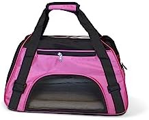LuggageKing Soft-Sided Pet Carrier Travel Bag - Dog Carrier for Very Small Dogs, Medium-Sized Cat Carrier - Shoulder Strap, Buckle Zippers (M) (Dark Grey)