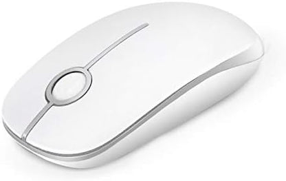 Wireless Mouse, Vssoplor 2.4G Slim Portable Computer Mice with Nano Receiver for Notebook, PC, Laptop, Computer (Black and Gray)
