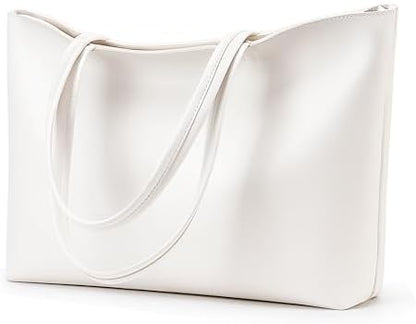 KALIDI Tote Bag Zipper Shoulder Bag Faux Leather Purses for Women Large Casual Handbag Work Dating College