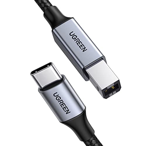 UGREEN USB C Printer Cable C to A Printer Scanner Braided MIDI Cable Compatible with DJ Controller, MIDI Keyboard, Digital Mixing Console, Piano Keyboard for MacBook Pro, iPad, 6ft