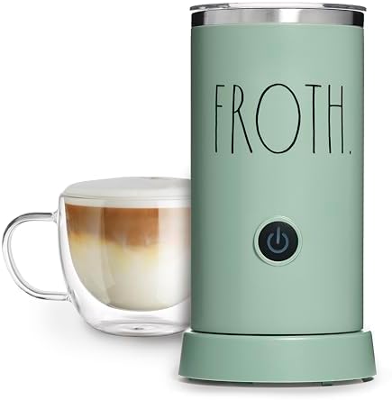 Rae Dunn - Electric Milk Frother - Elegant Automatic Milk Steamer and Frother, Milk Warmer, Hot and Cold Frothing Machine for Coffee, Latte, Cappuccino, Macchiato,
