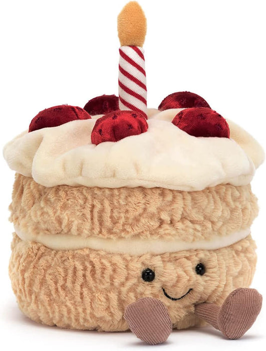 Jellycat Amuseables Birthday Cake Stuffed Toy, 6 inches | Dessert Plush | Birthday Gift