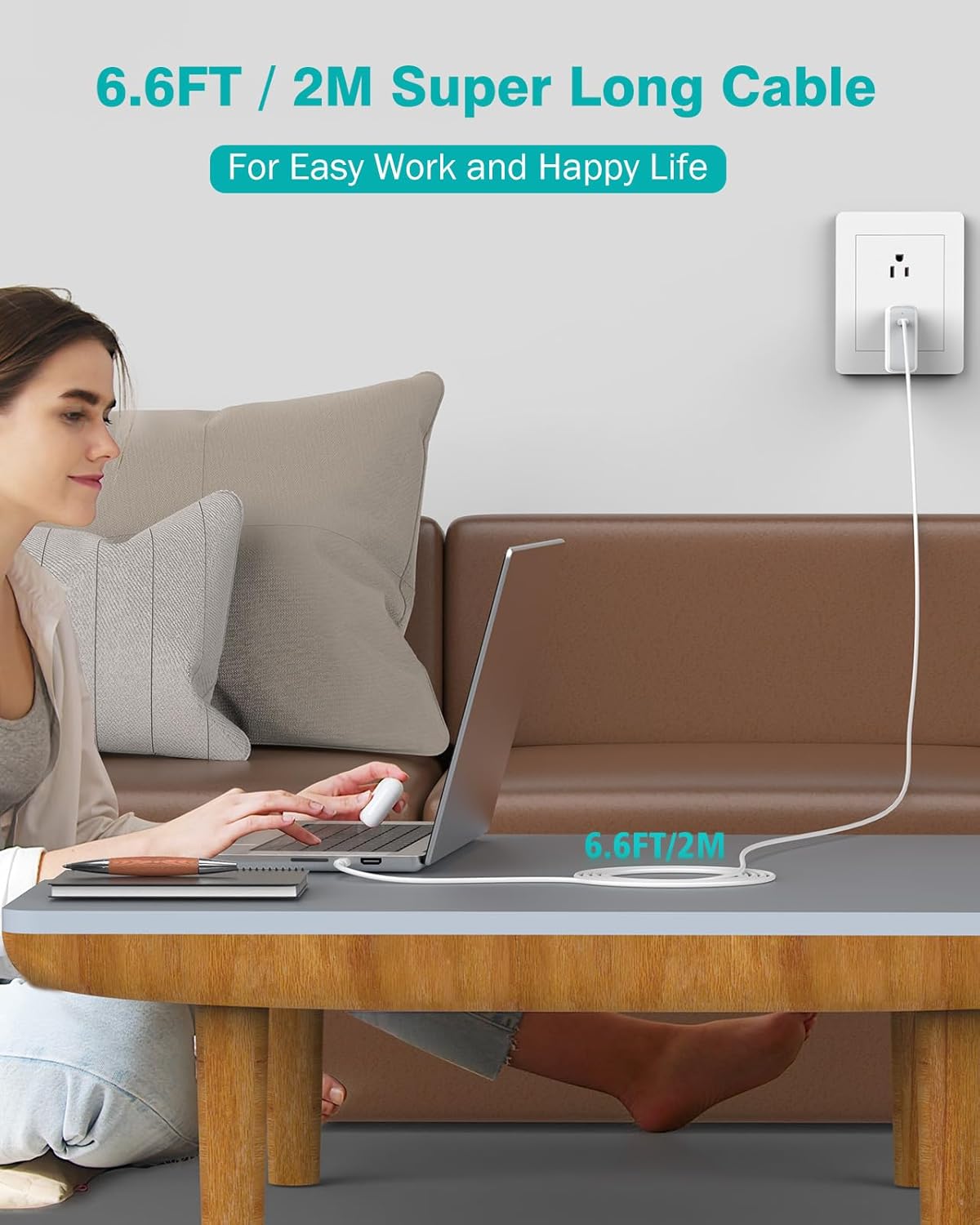 70W USB C Charger for MacBook Air MacBook Pro 13 14 15 16 inch 2025 2024 2023 2022 2021 2020 2019 2018, M1 M2 M3 M4 Laptop USB C Power Adapter, 6.6ft USB C to C Cable, Original Quality