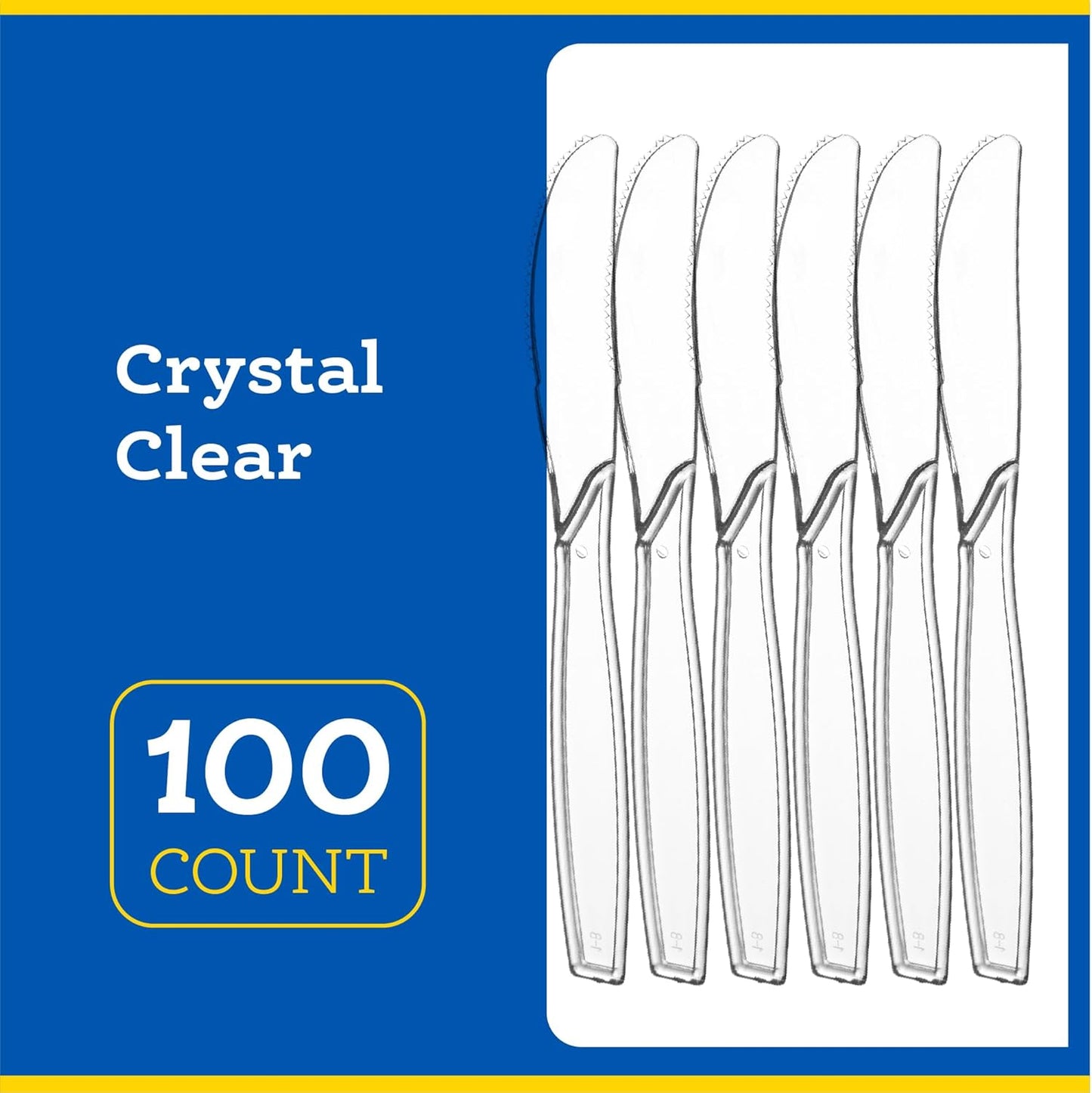 Disposable Clear Plastic Cutlery Disposable utensils Heavyweight 100 Count (Knives)