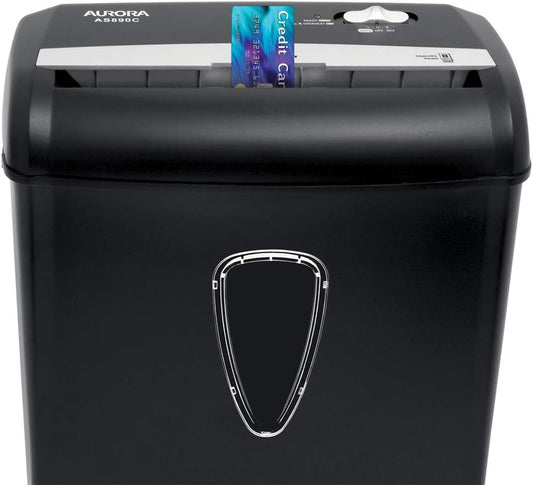 Aurora AS890C 8-Sheet Cross-Cut Paper/Credit Card Shredder with Basket - PuriLite