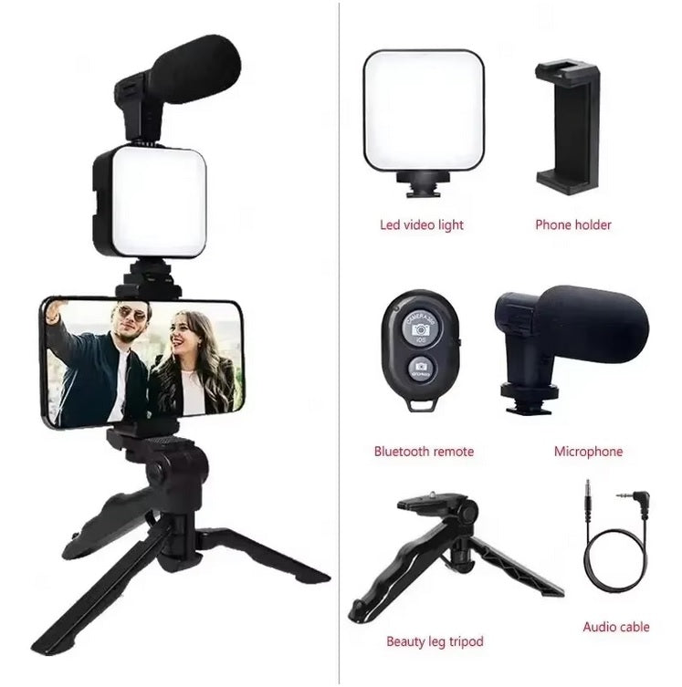Purilite Select Smartphone Vlogging Kit with Tripod, LED Fill Light and Wireless Microphone – Portable Mobile Video Recording Starter Kit for Live Streaming, Content Creation and Online Video - PuriLite