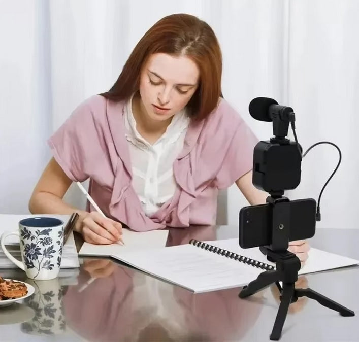 Purilite Select Smartphone Vlogging Kit with Tripod, LED Fill Light and Wireless Microphone – Portable Mobile Video Recording Starter Kit for Live Streaming, Content Creation and Online Video - PuriLite