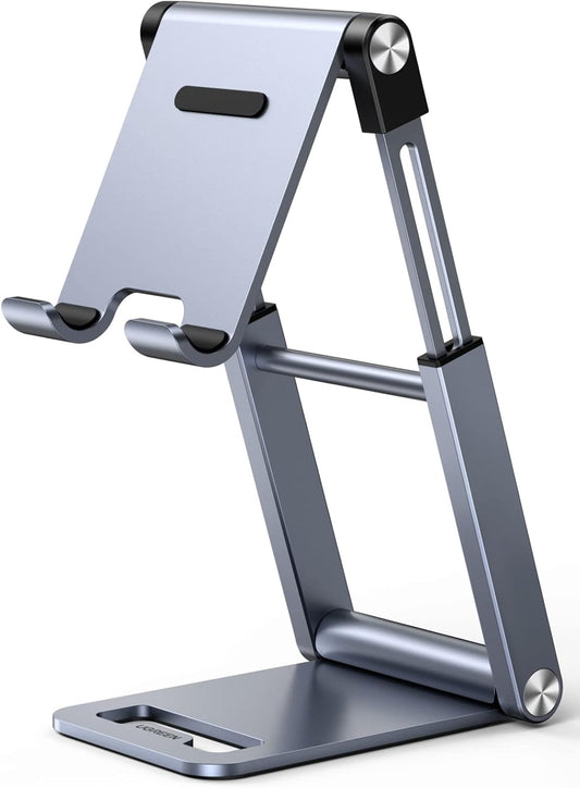 UGREEN Phone Stand for Desk Cell Phone Stand Holder Adjustable Height Phone Holder Foldable Portable Compatible with iPhone 15 14 13 Pro Max 12 11 XS XS XR iPhone SE Galaxy S22 Ultra 4 to 7.9 Inch
