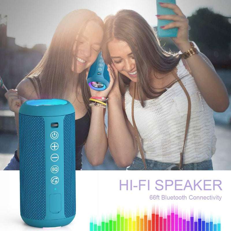 Ortizan Portable Bluetooth Speakers, IPX7 Waterproof Wireless Outdoor Speaker with 24W Loud Stereo Sound And Bluetooth 5.3, Deep Bass, RGB Lights, Dual Pairing, 30H Playtime for Home, Party