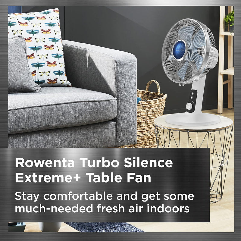 Rowenta Turbo Silence Extreme + Table Fan 12", White
