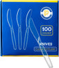 Disposable Clear Plastic Cutlery Disposable utensils Heavyweight 100 Count (Knives)