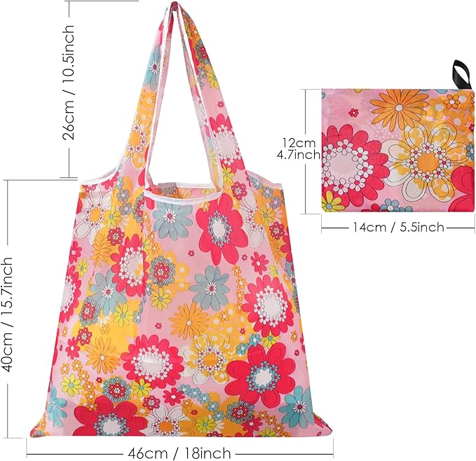 Asiulalt 10 Pack Reusable Grocery Shopping Bags, Foldable Shopping Tote Bags with Attached Pouch, Large Heavy Duty Washable Grocery Bag for Daily Shopping (Multiple Color)