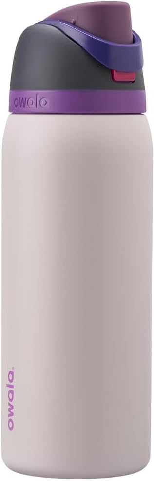 Insulated Stainless Steel Water Bottle with Dual-Function Straw Lid, BPA-Free Reusable Sports and Travel Bottle, 32 oz Cold Drink Bottle, Dreamy Field Color - PuriLite