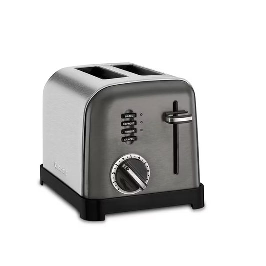 Cuisinart 2-Slice Classic Toaster - Black Stainless Steel - CPT-160BKSP1: Bagel & Reheat Options, Self-Centering Slots - PuriLite