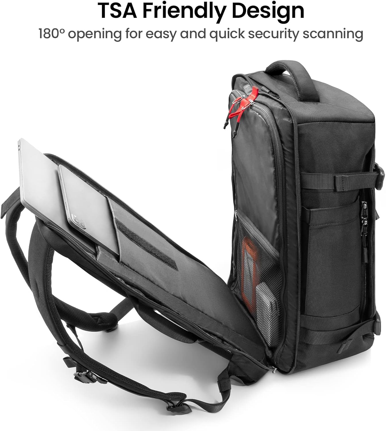 tomtoc Travel Backpack 40L, TSA Friendly Flight Approved Carry-on Luggage Hand Backpack, Water-resistant Lightweight Business Rucksack, Durable Large Weekender Bag Daypack Fits 17.3 Inch Laptop