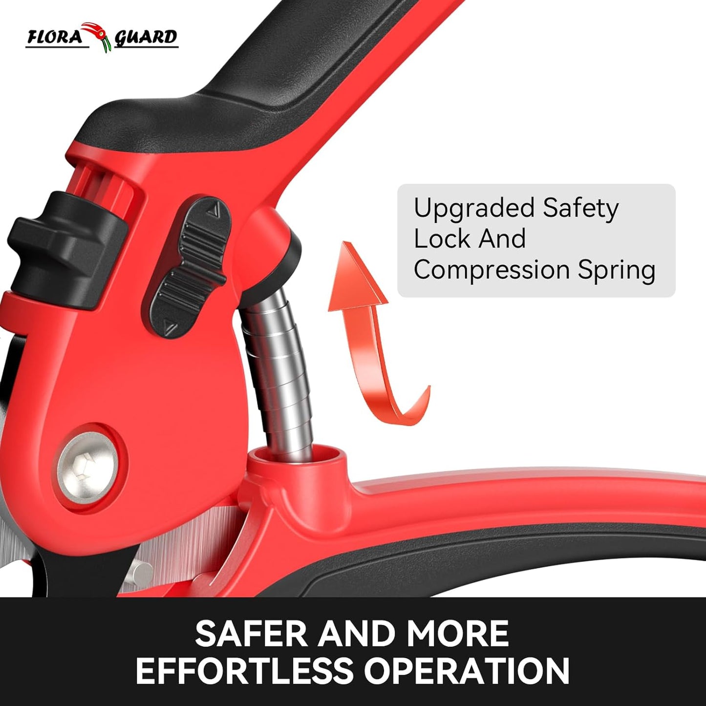 Flora Guard Bypass Pruning Shears, Professional Garden Pruning Shears (Long Blade)