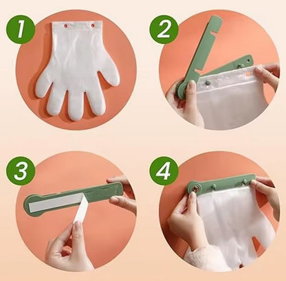 Purilite Select Wall Mounted Glove Dispenser with 100 Disposable Gloves – Kitchen Organizer Glove Holder for Food Prep, Cleaning and Household Use - PuriLite