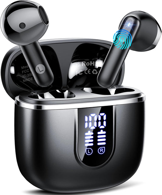 Wireless Earbuds, Bluetooth Ear Buds 5.4 Mini HiFi Stereo with 4 ENC Noise Cancelling Mics Wireless Headphones, 40H in Ear Earphones, USB C, IP7 Waterproof Bluetooth Headphones for Sports, Workout