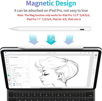 Stylus Pen for iPad with Palm Rejection, JAMJAKE 2X Fast Charging Pencil Compatible with 2018-2024 iPad 6-10, iPad Pro 11", iPad Pro 12.9" 6/5/4/3, iPad Pro 13", iPad Air 6/5/4/3, iPad Mini 7/6/5