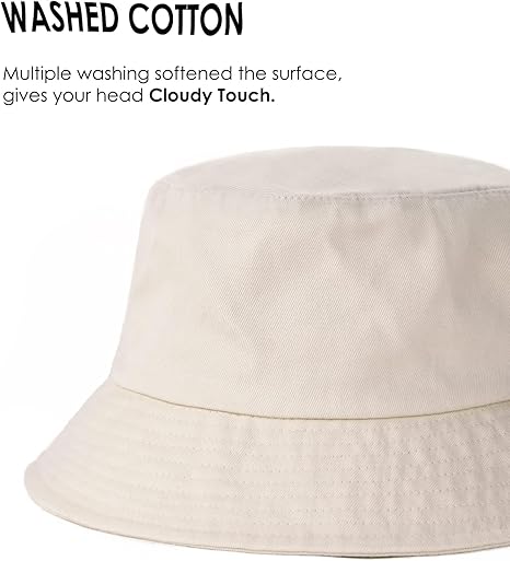 FURTALK Bucket Hats for Women Washed Cotton Packable Summer Beach Sun Hats Mens Womens Bucket Hat with Strings for Travel