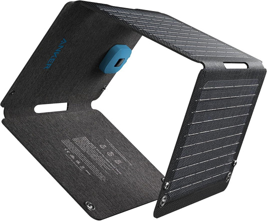 Anker Solix Solar Panel PS30, 5mm Portable Solar Panel, 30W Foldable Solar Charger, IP65 Water and Dust Resistance, Ultra-Fast Charging, Charges 2 Devices at Once, For Outdoor Camping, Hiking