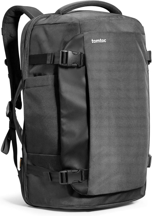 tomtoc Travel Backpack 40L, TSA Friendly Flight Approved Carry-on Luggage Hand Backpack, Water-resistant Lightweight Business Rucksack, Durable Large Weekender Bag Daypack Fits 17.3 Inch Laptop