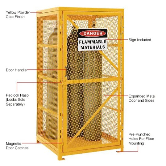 Global Industrial™ Cylinder Storage Cabinet With Manual Close Single Door, 9 Cylinder Cap.