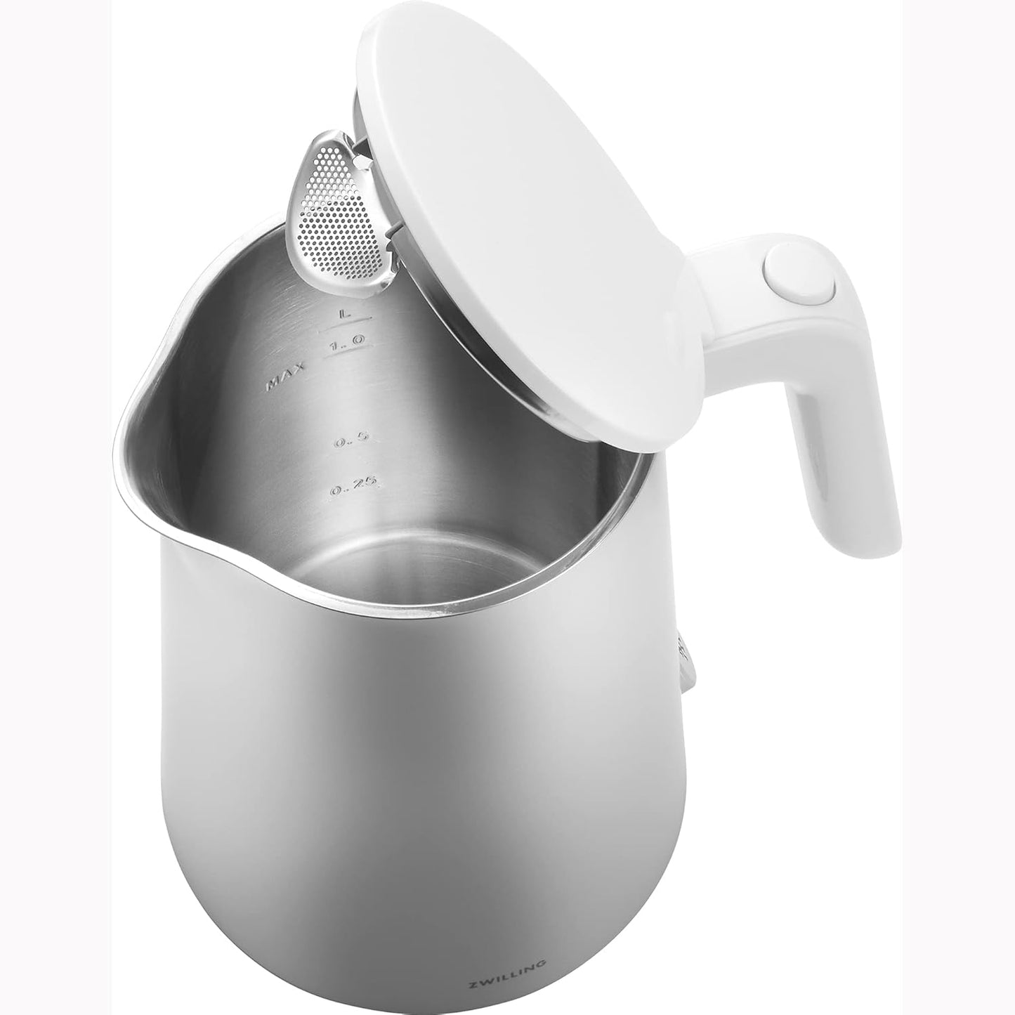 Cool Touch Electric Kettle, 1 Liter Double-Wall Stainless Steel Hot Water Kettle, Cordless Fast Boil Tea and Coffee Kettle, 1500W, Silver - PuriLite