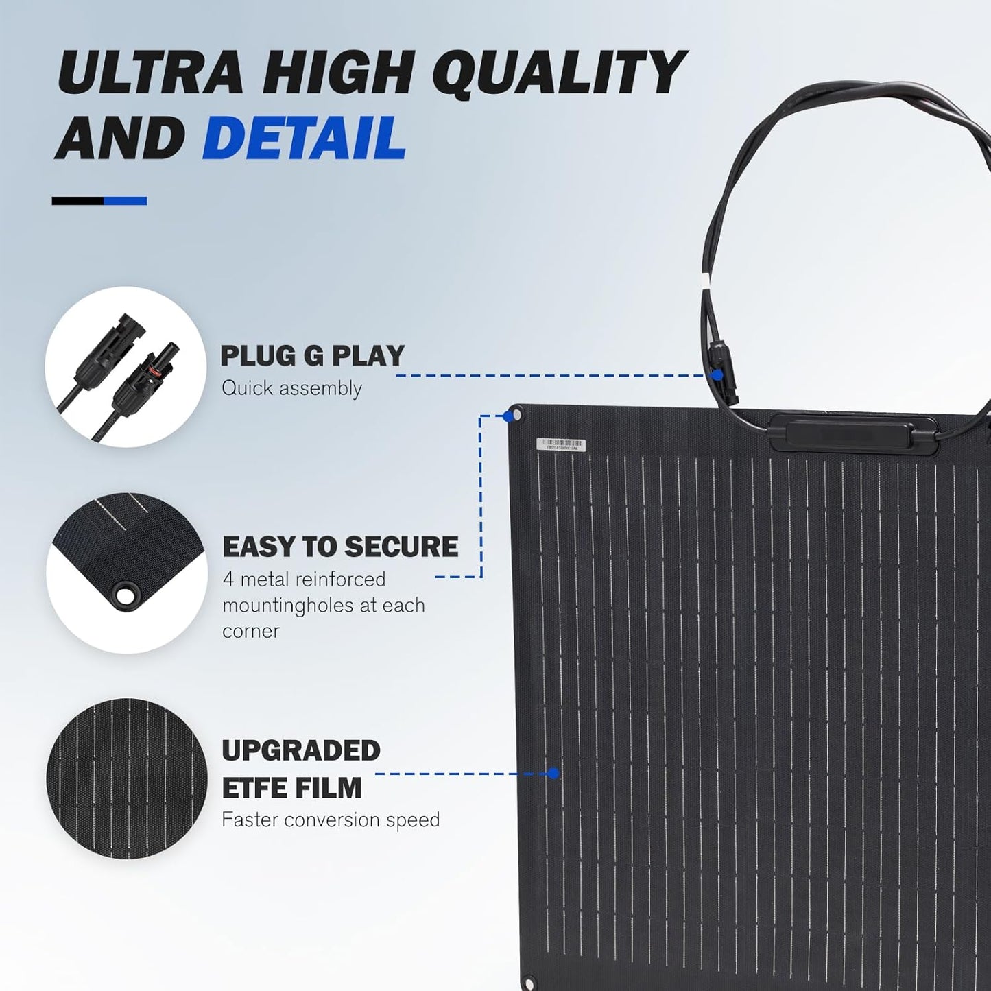 ATEM POWER Solar Panel 55W Portable Solar Panel 245° Bendable flexible solar panel kit 12 volt solar panels Monocrystalline with Uneven Surfaces Lightweight for RV Tent Roof Boat Cabin Marine Camping
