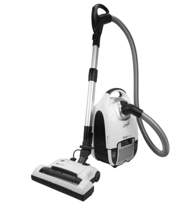 Johnny Vac XV10PLUSW Canister Vacuum Cleaner with Power Nozzle – 1400W HEPA Bagged Vacuum for Carpets, Floors, and Pet Hair Cleaning - PuriLite