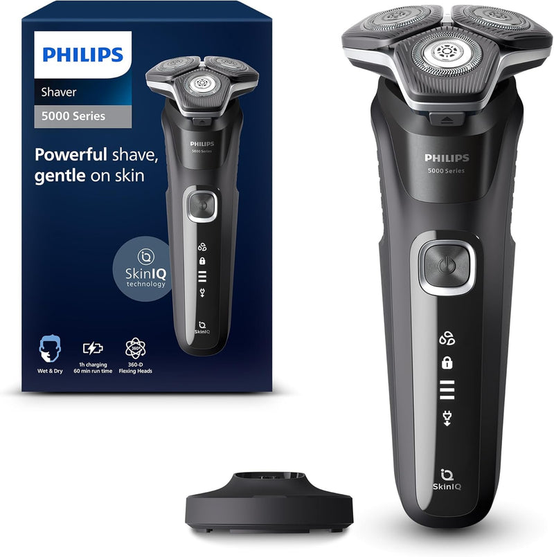 Philips Electric Shaver Series 5000, Wet & Dry with Charging Stand, S5898/25